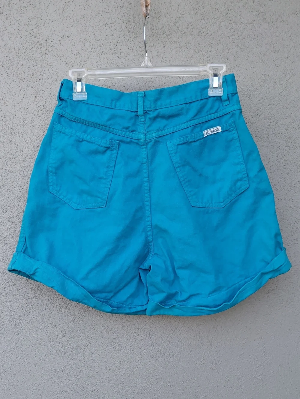 80s Bill Blass Dopamine Teal Blue High-rise Shorts 28